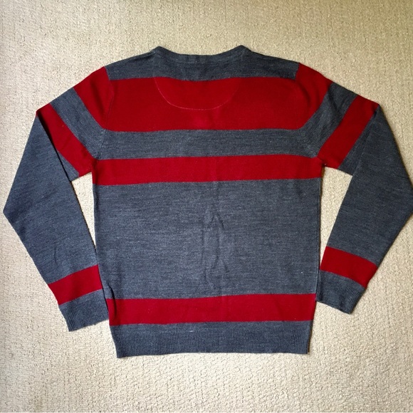INC International Company Striped Knit Sweater With Double Collar - Picture 3 of 7